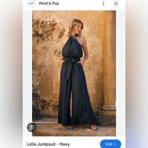 Petal and Pup Lelia Jumpsuit, navy blue, size L